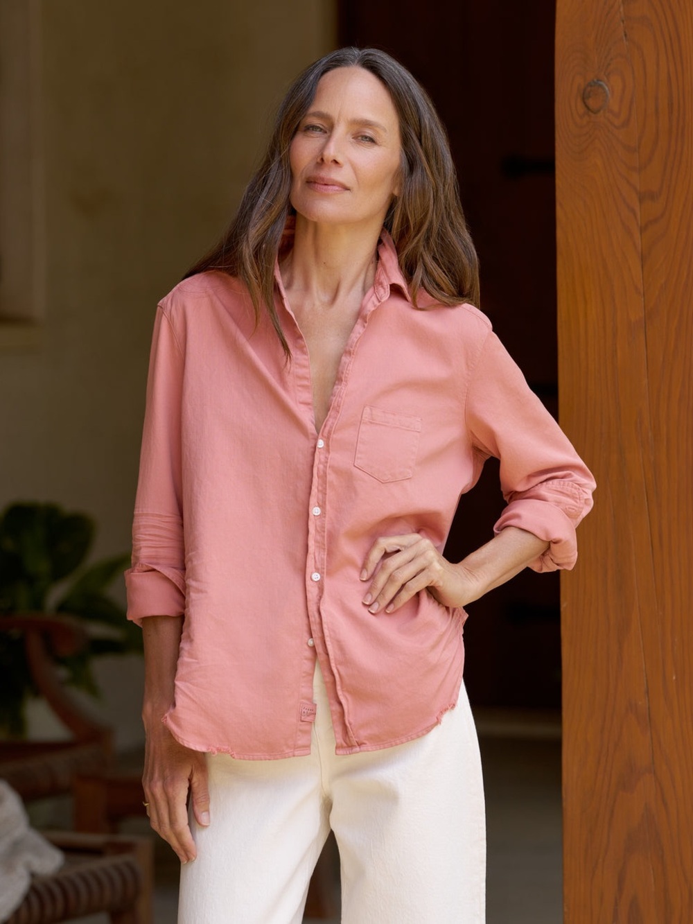 NEW Frank & Eileen Pink Eileen Relaxed Button Up Shirt 100% Cotton Size XL
